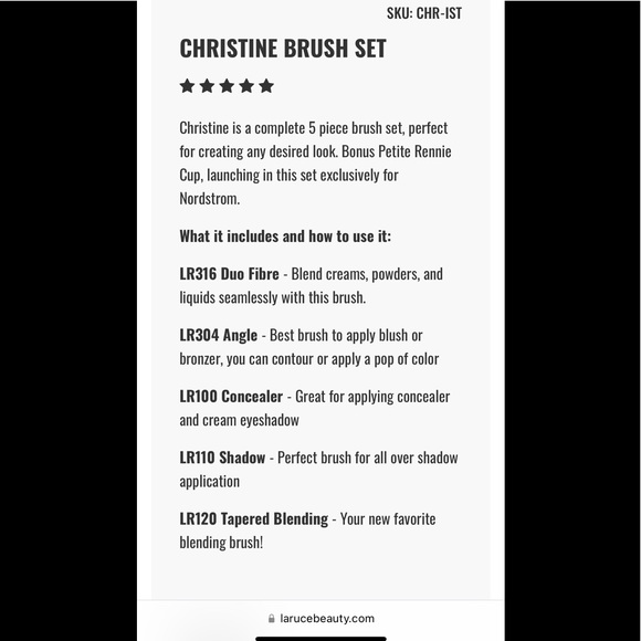 NWT…LARUCE Beauty “Christine Brush Set” - Picture 9 of 10